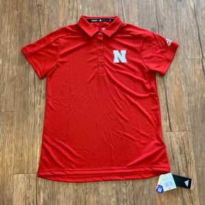 Women’s Adidas Red Medium Nebraska Huskers Polo
